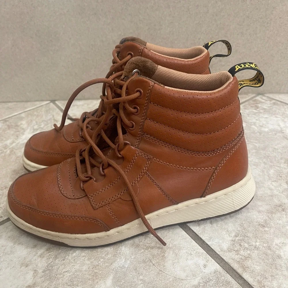Dr Martens Derry oak Tan Leather High Top Sneaker Boots Mens 9 Brown boots